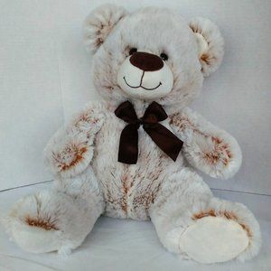 KellyToy Plush Teddy Bear 2017 White fur w/Brown Undercoat 22"